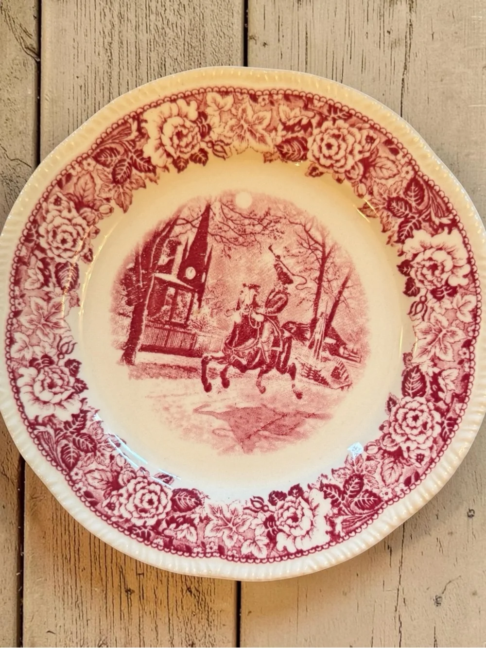 Decorative Wall Plate Set - Red White & Blie Patriotic Historical Transferware